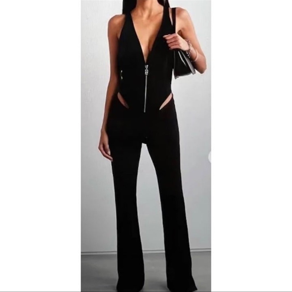 Et Ochs Ayden Cutout Black Jersey Jumpsuit